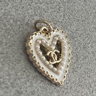 Designer Button 1pc Gold White 20 Mm Heart  Cc Pearl Detail Chanel