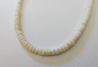 Vtg Southwestrrn White Shell Heishi Beaded Necklace Barrel Clasp