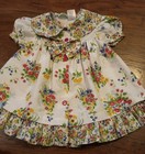 Vtg 90s Baby Girl Toddler Allison Ann Dress Sz 2t Floral Fruit Aop Bow Ruffle