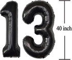 13 Number Balloons Black Big Giant Jumbo Big Large 13 Or 31 Foil Mylar Helium Nu