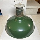 16    Vintage Porcelain Light Fixture-green-gas Station warehouse industrial barn