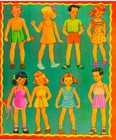 Vintage Uncut 1949 Lots Of Little Paper Dolls nostalgic  1 Top Reproduction