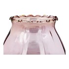 Homco Pink Celeste Glass Votive Cup Vtg Peg Candle Holder Ruffled Edge Cranberry