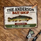 Custom Name Bait Shop Sign Fishing Man Cave Lake House Decor Bass 108122002071