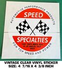 Speed Specialties - Vintage 90 s Clear Vinyl Decal Sticker - Drag Racing - Calif