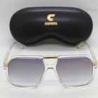 New Carrera Victory C 01 Sunglasses - Crystal Frame   Grey Gold Mirror Lens 60m