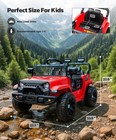 Ride On Car 12v Battery Operated Bluetooth Remote Led Lights Red Electric Toys