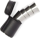 1 Oz Stainless Steel Shot Glass With Leather Case - 8 Shot Glasses 2 Cases Shots