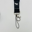Victoria   s Secret Pink Black Love Pink Logo Lanyard Keychain Id Holder Dog Logo