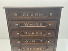 Clark   s Six Drawer Oak Advertising Spool Cabinet
