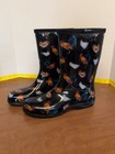 Sloggers Black  Chicken Print Women s Garden   Rain Boot Size 9