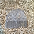 Louis Vuitton Gray Check Beanie Hat One Size Men s Designer Winter Style