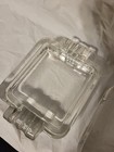Vintage Ashtrays Set Of 2 Clear Chunky Large Heavy Glass  Preowned 