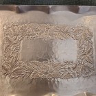 Vintage Everlast Hand Forged Hammered Metal Tray Floral Roses Handles 17    X 12   