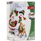 Bucilla Felt Applique Christmas Stocking Kit Santa s Gathering 18 In
