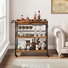 Bar Cart With Wheels  Wine Rack 3-tier Rolling Home Serving Cart  beverage Cart