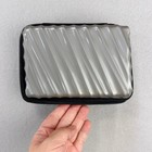 Tumi For Delta Silver Hardside Amenity Kit Case Travel Tech Pouch Ribbed Pouch