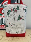  370 Dashing Through The Snow Vintage Sleigh Christmas Tree Linen Towel Tote Bag