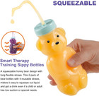 Honey Bear Straw Cups  Juice Bear Bottle Drinking Cup Long Straws With 4 Flexibl