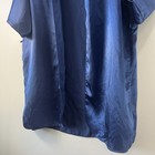 California Dynasty Blue Kimono Robe W White Lace Trim Near Collar  Size Medium