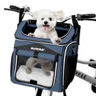 Dog Bike Basket Carrier  Expandable Foldable Soft-sided Dog Carrier  2 Blue