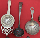10 Pc Silverplated Tea Infusers   Strainer   Spoons Antique To Vintage Mix