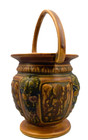 Vintage Roseville Florentine Pot Planter Jardiniere Rare Basket Shape C1924 Mint