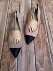 Chanel  Beige black Gabrielle Coco Suede  satin Cap Toe Ballet  Flats Eu 36 Us 6