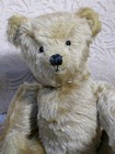 Vintage Teddy Bear  No Tag Jointed Black Shoe Button Eyes Mohair 13 