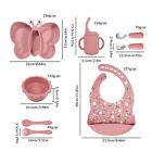 Silicone Feeding Set   8 Pcs Baby Led Weaning Supplies With Butterfly Design