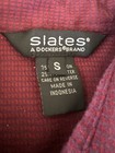 Slates Dockers Mens Vtg Shirt Red Blue Micro Check Long Sleeve Preppy