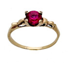 1ct Ruby 10k Yellow Gold Vintage Engagement Ring