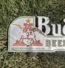 Vintage Original Budweiser Beer On Draught Sign Shelf Talker 1930s 40s Wood Bar