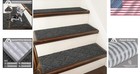 Set Of 4 Non-slip Indoor Stair Runners 28in X 9in - Fluffy Black Carpet Treads