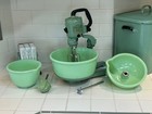 Vtg Fitzgerald Magic Maid Mixer W original Jadeite Bowl  Great Vintage Condition