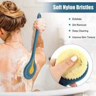 Long Handle Bath Brush Soft Bristle Back Body Skin Shower Wash Scrubber 14 7  