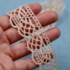 Vintage French Cotton Lace Trim - Antique Bobbin Lace Border For Sewing Projects