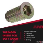 E-z Lok Threaded Insert  Zinc  Hex-flanged  3 8 -16 Internal Threads  25mm 25-ct