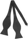 Mens Boys Self-tied Bow Ties Black Solid Color For Tuxedo Wedding Formal