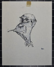 Frank Kozik Original Artwork  - Old Man Smoking - 1986