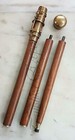 Vintage Wooden Walking Stick Cane Brass Nautical Hidden Telescope Spy Handle