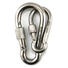 6pcs 1 4  Heavy Duty Locking Carabiner Clips Stainless Steel Outdoor Marine