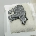 Vintage Bear Brooch Silver Tone Animal Lapel Pin
