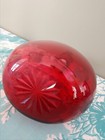 Victorian Art Glass Cranberry Liqueur Cordial Decanter Clear Twisted Handle Vtg