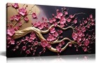  Plum Blossom Tree Wall Art For Bedroom Flower Canvas Wall Decor 20  X 40  Pink