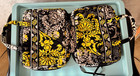 Vera Bradley Yellow Black Damask Quilted Bible Cover Study Journal Travel Bag