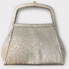 Vtg Harry Levine Hl Silver Handbag Metallic Top Handle Bag 60s Usa Formal Purse