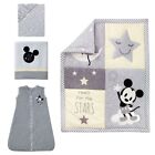 Lambs   Ivy Disney Baby Mickey Mouse 4-piece Crib Bedding Set  Grey