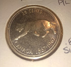 1967 Canada Silver Coin 25 Cents Quarter Bobcat 100 Year Centennial Silver  Xf
