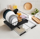 Dish Drying Rack Expandable Rack For Kitchen Counter  Dish Strainer Black